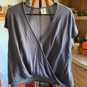 Free people grey wrap top